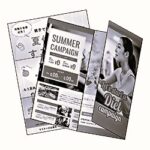 A4を三つ折りリーフレットで白黒両面印刷